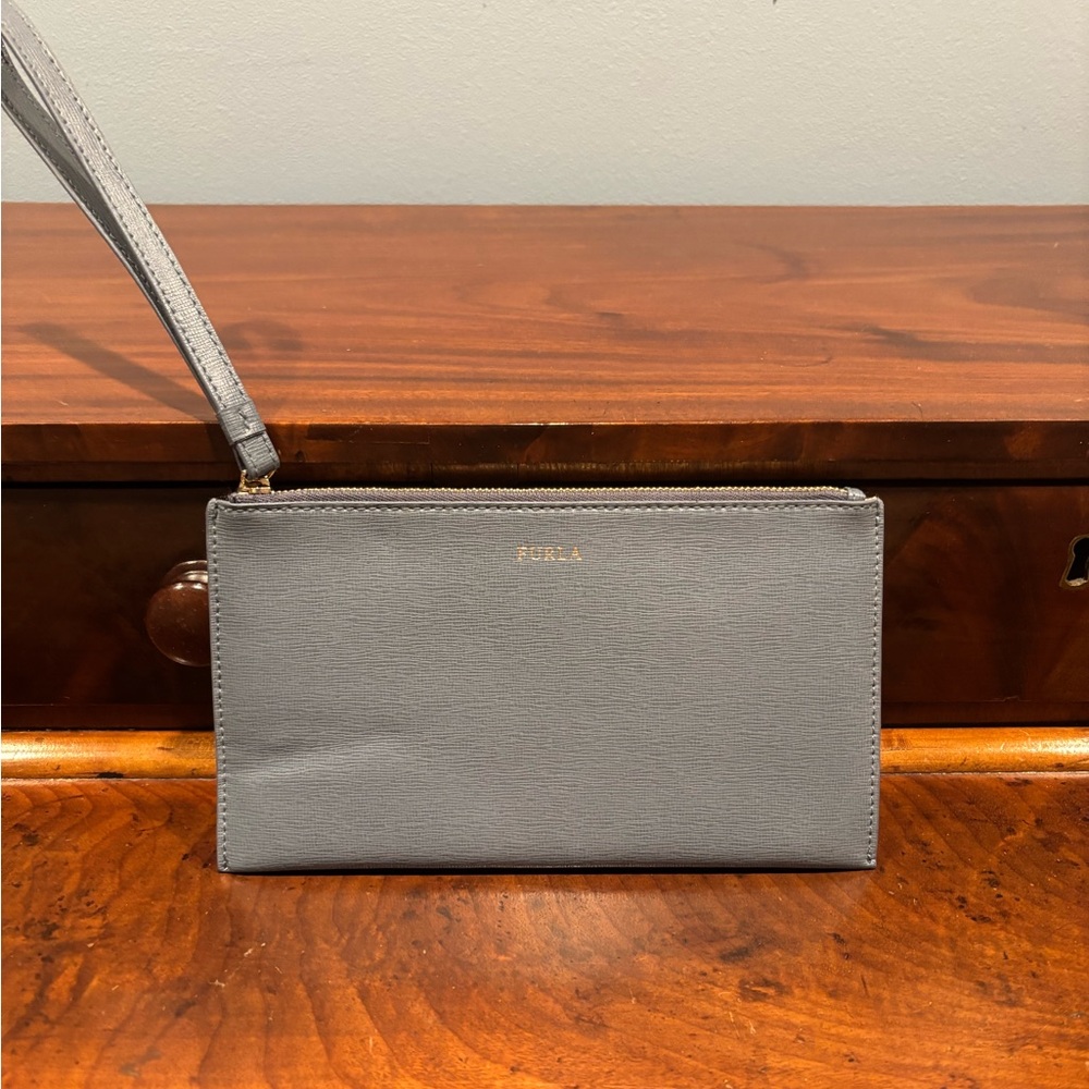 Furla Blue Wristlet Clutch